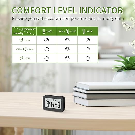 Mini Hygrometer Indoor Thermometer, Humidity Gauge with °C/°F Switch, Humidity Meter Digital Temperature Monitor for