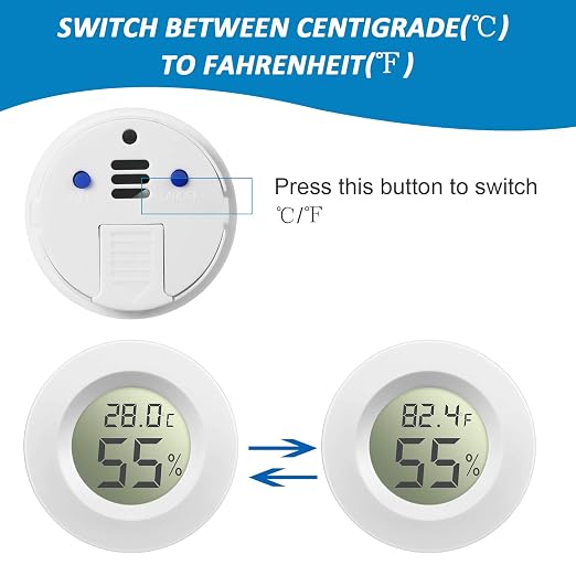 Mini Hygrometer Thermometer Digital LCD Monitor Indoor/Outdoor Room Humidity Meter Temperature Gauge for Greenhouse Garden