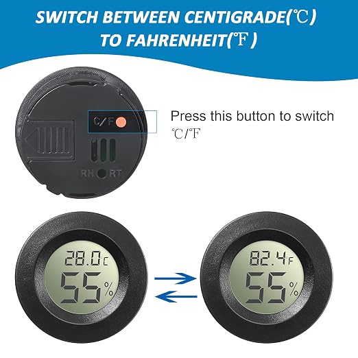 Mini Hygrometer Thermometer Digital LCD Monitor Indoor/Outdoor Room Humidity Meter Temperature Gauge for Greenhouse Garden