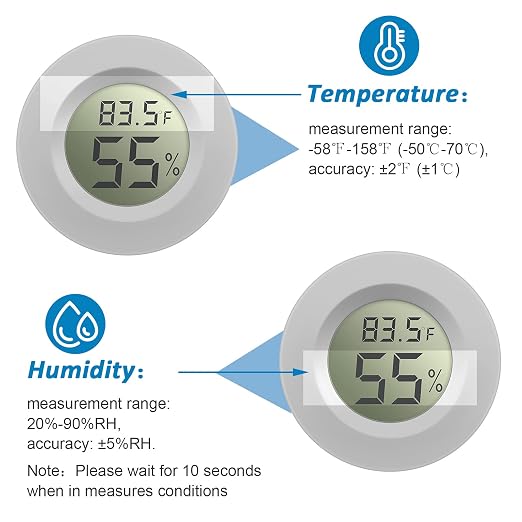 Mini Hygrometer Thermometer Digital LCD Monitor Indoor/Outdoor Room Humidity Meter Temperature Gauge for Greenhouse Garden