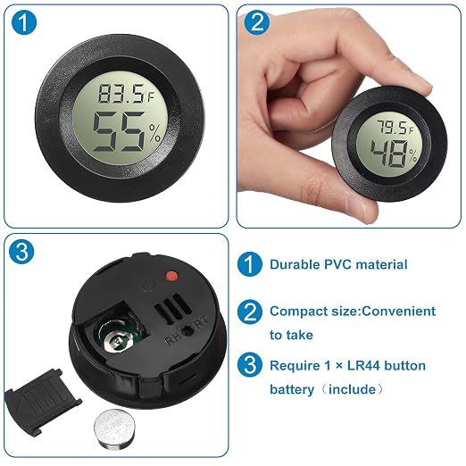 Mini Hygrometer Thermometer Digital LCD Monitor Indoor/Outdoor Room Humidity Meter Temperature Gauge for Greenhouse Garden
