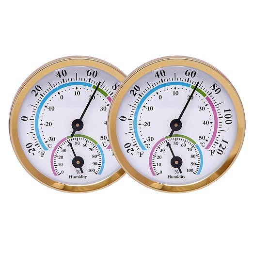 Mini Indoor Thermometer Hygrometer Analog 2 in 1 Temperature Humidity Monitor Gauge for Home, Room, Outdoor, Offices, product