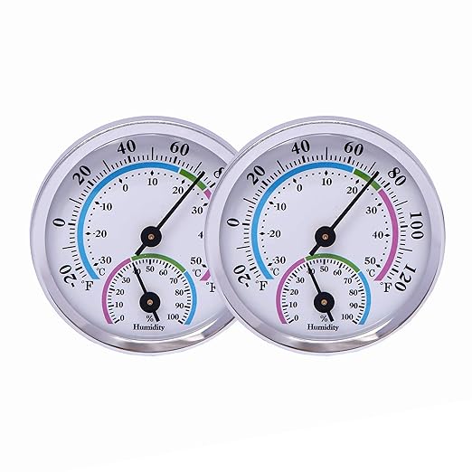 Mini Indoor Thermometer Hygrometer Analog 2 in 1 Temperature Humidity Monitor Gauge for Home, Room, Outdoor, Offices, product