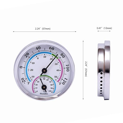 Mini Indoor Thermometer Hygrometer Analog 2 in 1 Temperature Humidity Monitor Gauge for Home, Room, Outdoor, Offices