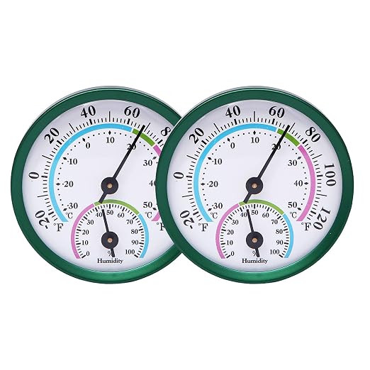 Mini Indoor Thermometer Hygrometer Analog 2 in 1 Temperature Humidity Monitor Gauge for Home, Room, Outdoor, Offices, product