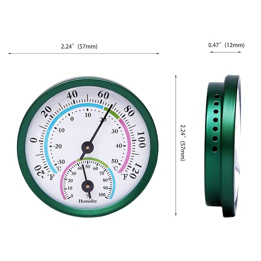 Mini Indoor Thermometer Hygrometer Analog 2 in 1 Temperature Humidity Monitor Gauge for Home, Room, Outdoor, Offices