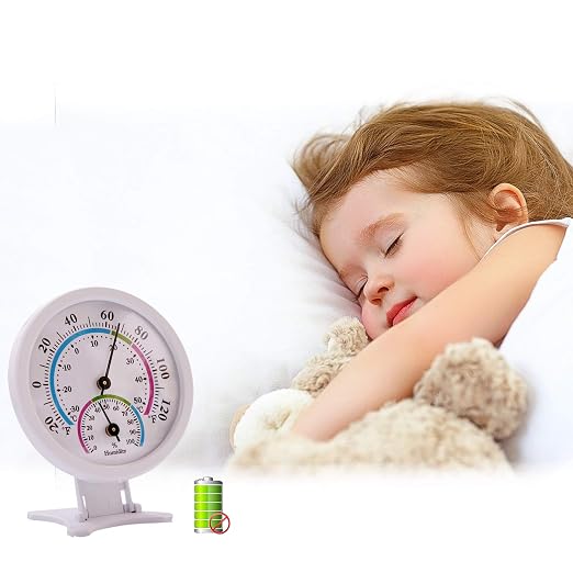 Mini Indoor Thermometer Hygrometer Analog 2 in 1 Temperature Humidity Monitor Gauge for Home, Room, Outdoor, Offices