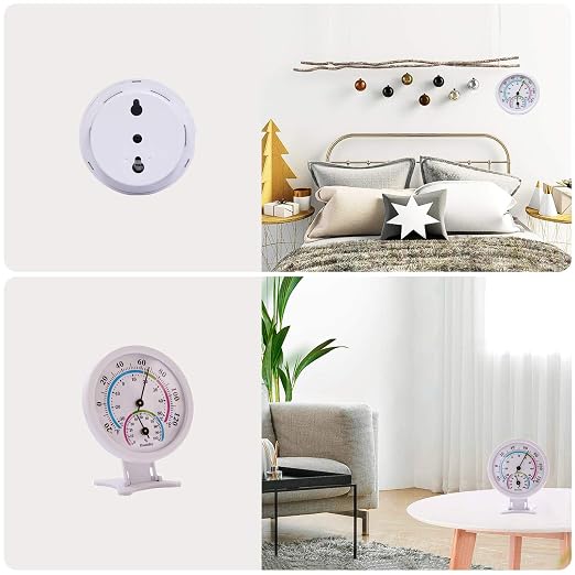 Mini Indoor Thermometer Hygrometer Analog 2 in 1 Temperature Humidity Monitor Gauge for Home, Room, Outdoor, Offices