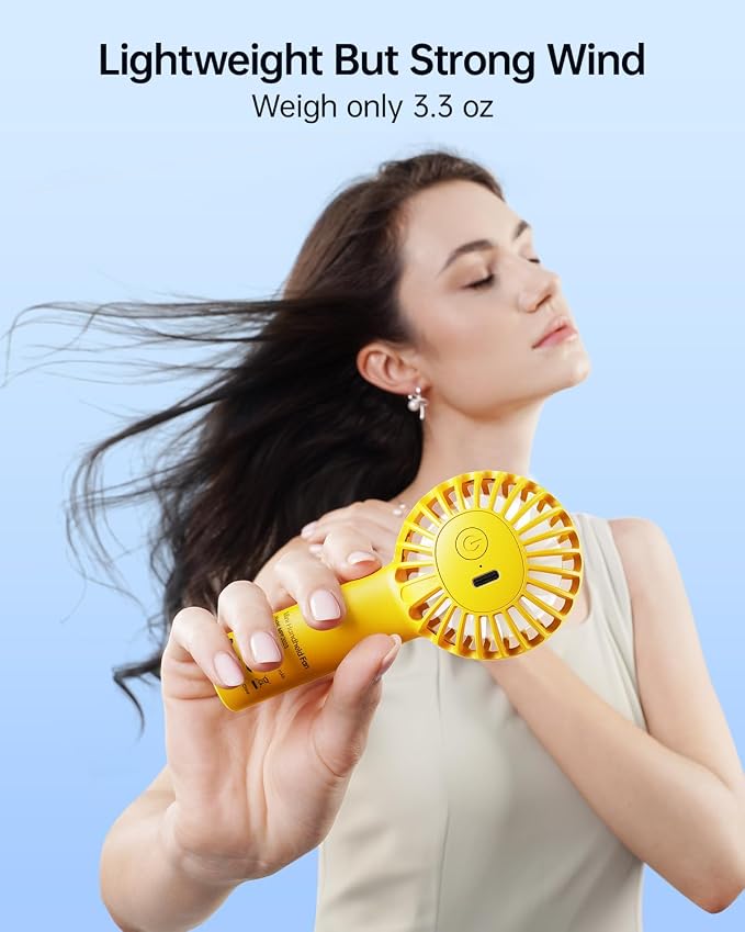 Mini Portable Fan - Rechargeable Handheld Fan, 3 Speeds Personal Small Hand Gifts for Travel Essentials, Lash, alternate view