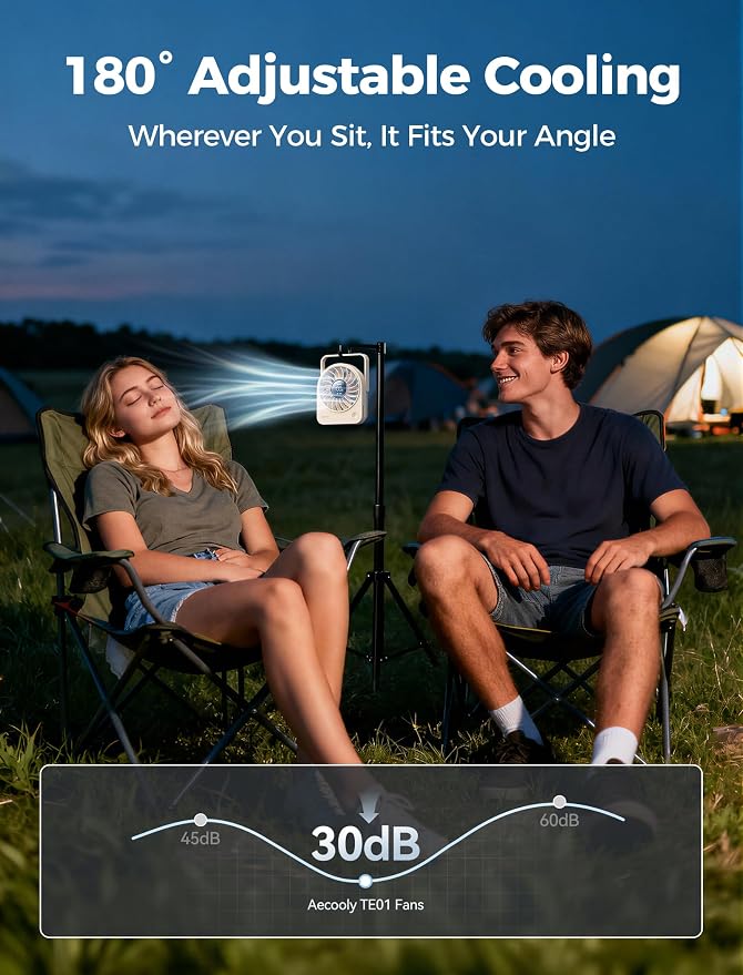 Mini Portable Fan, Small Enough to Hold USB Desk Fan, 4 Speeds Quiet Rechargeable [11H Max Cooling Time], 180° Adjustable