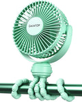 Mini Portable Stroller Fan, Battery Operated Small Clip on, Detachable 3 Speed Rechargeable, 360° Rotate