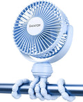 Mini Portable Stroller Fan, Battery Operated Small Clip on, Detachable 3 Speed Rechargeable, 360° Rotate