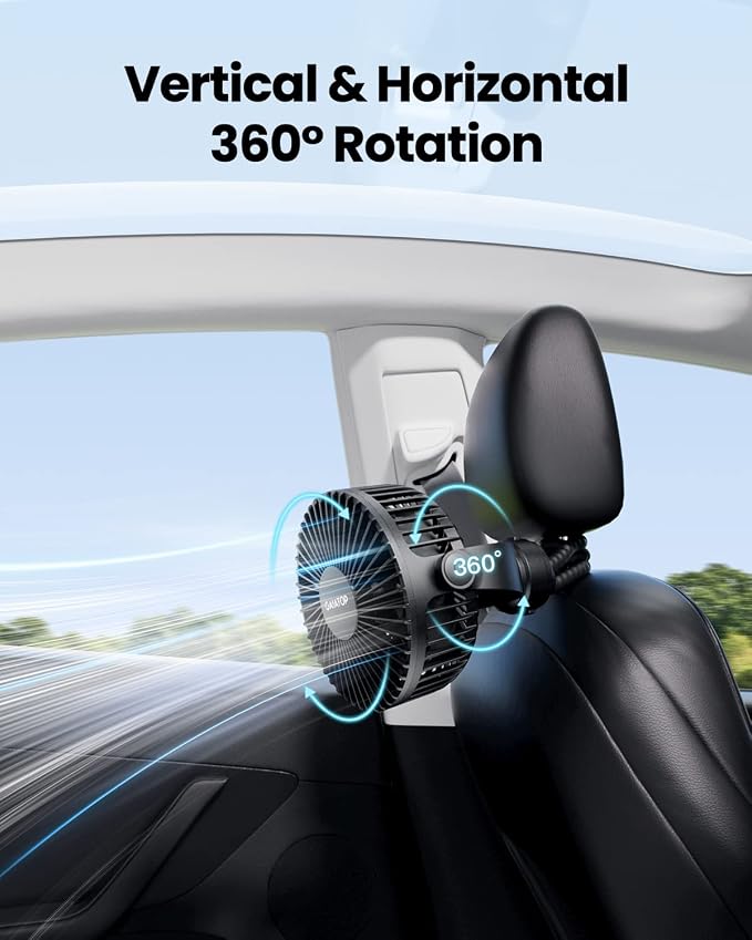 Mini Portable Stroller Fan, Battery Operated Small Clip on, Detachable 3 Speed Rechargeable, 360° Rotate, alternate view 6