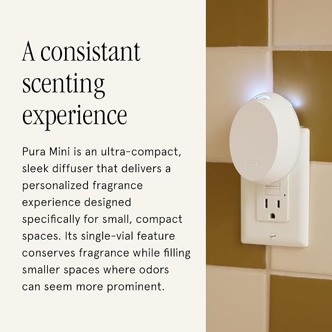 Mini Smart Fragrance Diffuser for Small Spaces Adjustable Smart Home Device with LED Light & Automatic Vial Detection