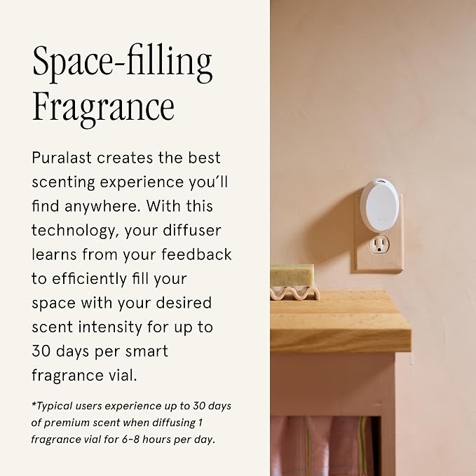 Mini Smart Fragrance Diffuser for Small Spaces Adjustable Smart Home Device with LED Light & Automatic Vial Detection