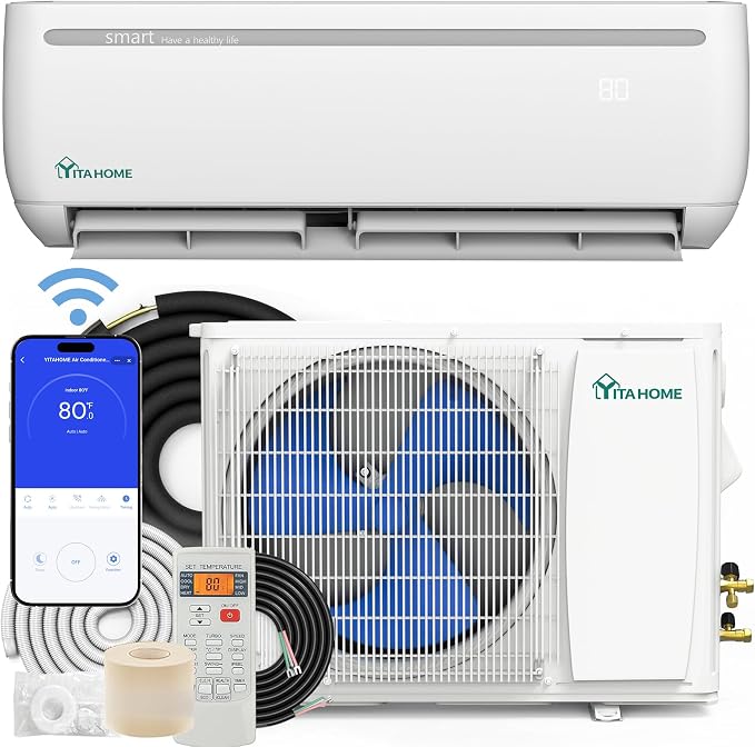 Mini Split AC/Heating System, 12000 BTU Ductless Mini Split Air Conditioner Heat Pump, product image