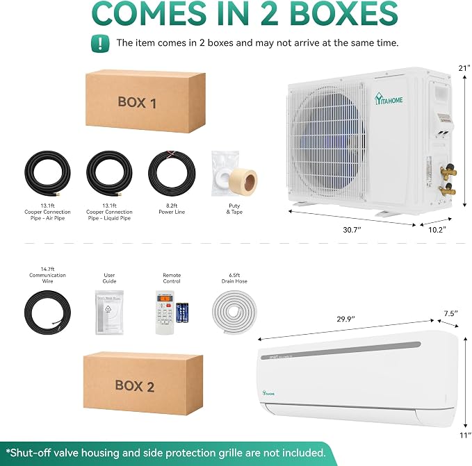 Mini Split AC/Heating System, 12000 BTU Ductless Mini Split Air Conditioner Heat Pump, alternate product view 9
