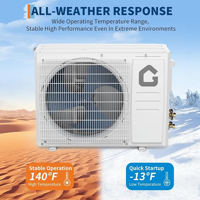 Mini Split Ac/Heating System - 12000 BTU Ductless Mini Split Air Conditioner with Heat Pump, alternate product view 8