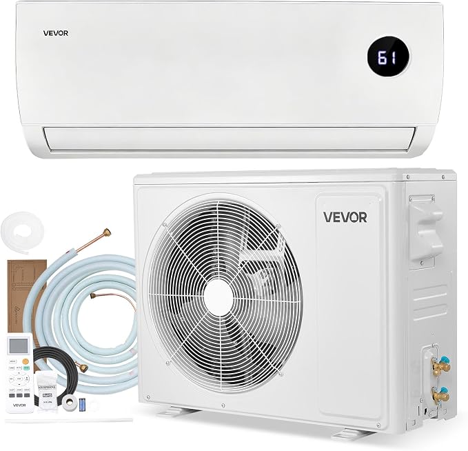 Mini Split Air Conditioner, 12,000 BTU AC / 12,500 BTU Heat, 115V 19 SEER2 High Efficiency Energy Saving, Quiet Inverter