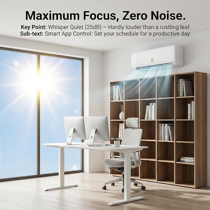 Mini Split Air Conditioner 22 SEER2 Efficiency Smart Inverter Tech,Alexa-Compatible WiFi Control,Professional Installation