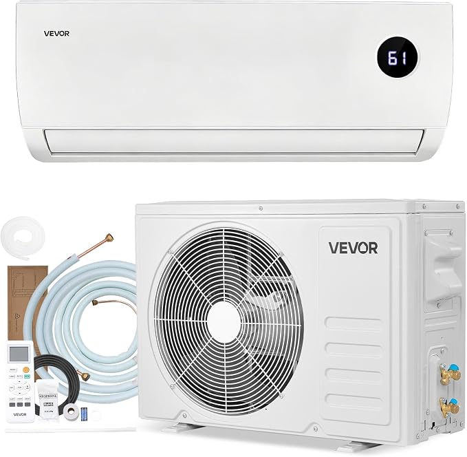 Mini Split Air Conditioner, 9000 BTU 115V Fast Cooling & Heating, 19 SEER2 High Efficiency Energy Saving, Quiet Inverter