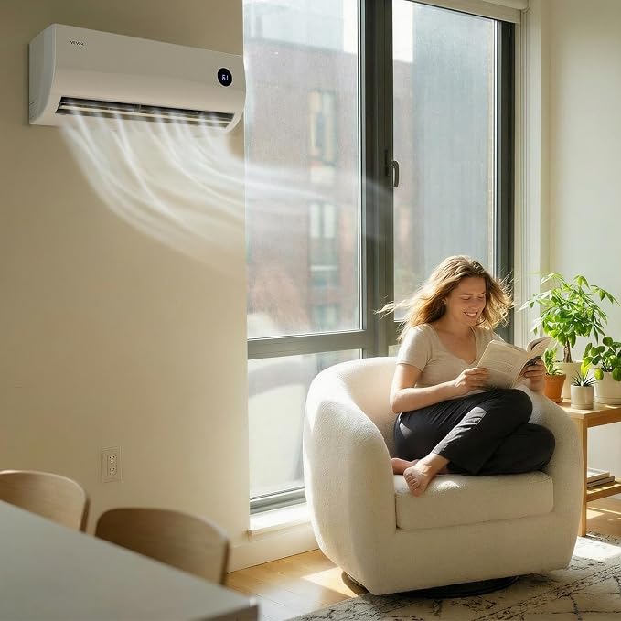 Mini Split Air Conditioner, 9000 BTU 230V Fast Cooling & Heating, 19 SEER2 High Efficiency Energy Saving, Quiet Inverter