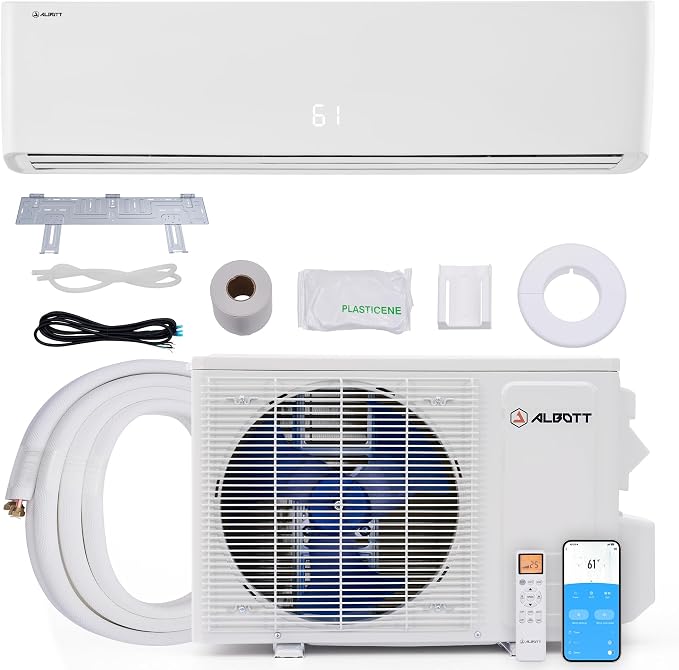 Mini Split Air Conditioner and Heater, 36,000 BTU, SEER2 18, 220V Inverter Energy-Efficient AC with Self-Cleaning, Remote and