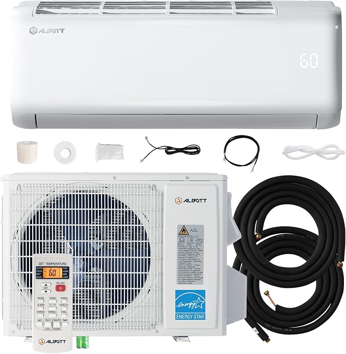 Mini Split Air Conditioner Heat Pump, 24000 BTU 21 SEER2 208V-230V, Energy Star, Remote Control for Rooms up to 1500 Sq.Ft