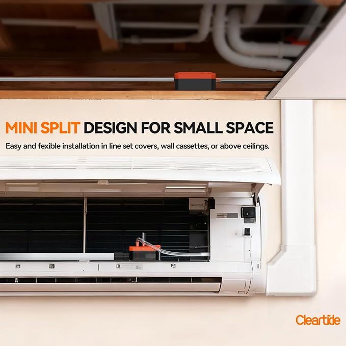 Mini Split HVAC Condensate Pump, 10.6 GPH, 110V/240V, Automatic Safety Switch, AC Condensate Removal for Air Conditioner