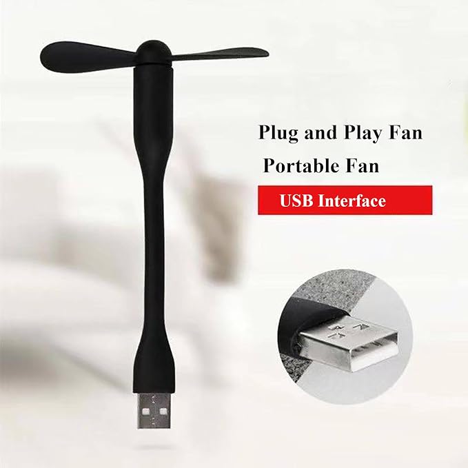 Mini USB Fan, Portable Pocket Fan USB-A Powered Little Cooler, Quiet Operation, for Home Office Car Outdoor Travel- 4 Pack