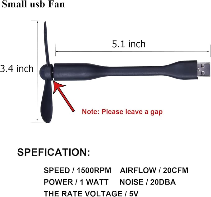 Mini USB Fan, Portable Pocket Fan USB-A Powered Little Cooler, Quiet Operation, for Home Office Car Outdoor Travel- 4 Pack