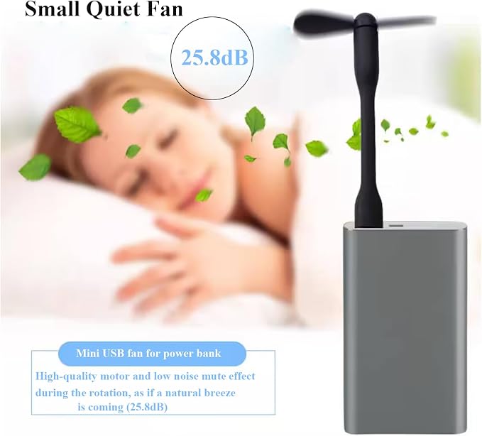 Mini USB Fan, Portable Pocket Fan USB-A Powered Little Cooler, Quiet Operation, for Home Office Car Outdoor Travel- 4 Pack