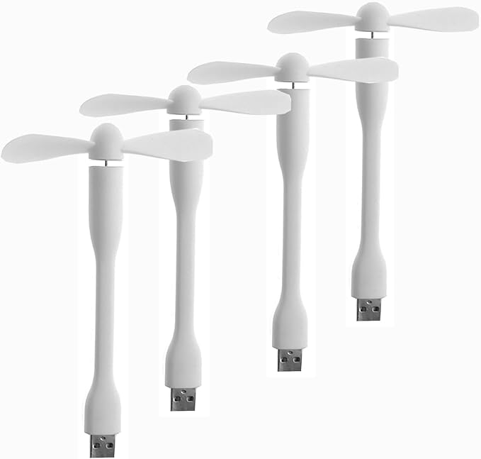 Mini USB Fan, Portable Pocket Fan USB-A Powered Little Cooler, Quiet Operation, for Home Office Car Outdoor Travel- 4 Pack