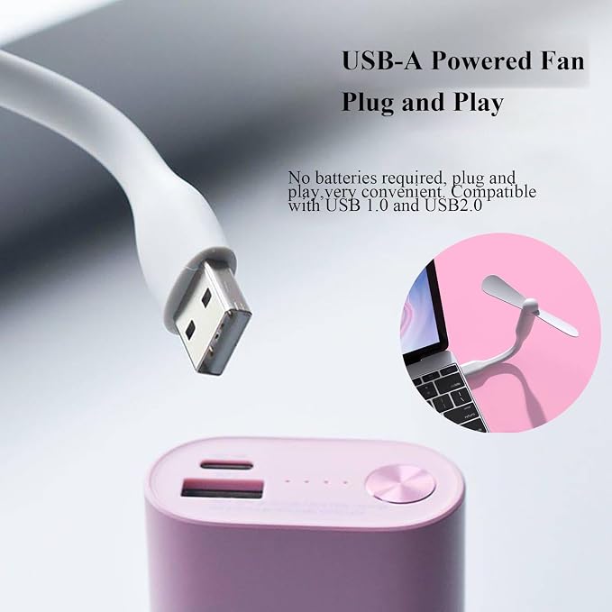 Mini USB Fan, Portable Pocket Fan USB-A Powered Little Cooler, Quiet Operation, for Home Office Car Outdoor Travel- 4 Pack