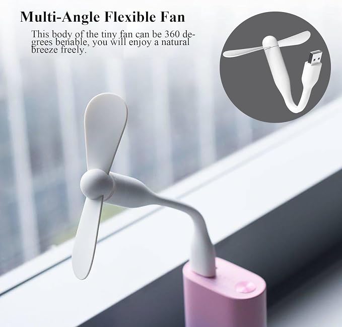 Mini USB Fan, Portable Pocket Fan USB-A Powered Little Cooler, Quiet Operation, for Home Office Car Outdoor Travel- 4 Pack