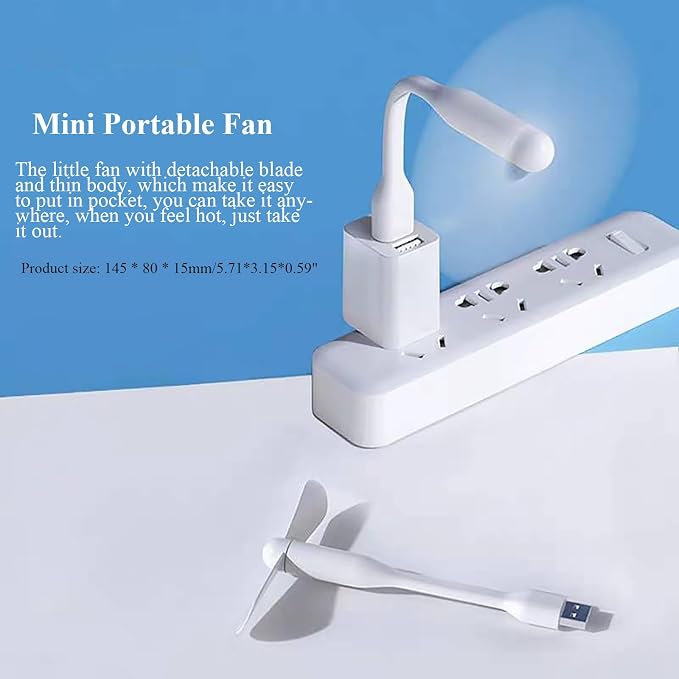 Mini USB Fan, Portable Pocket Fan USB-A Powered Little Cooler, Quiet Operation, for Home Office Car Outdoor Travel- 4 Pack