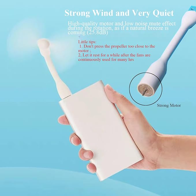 Mini USB Fan, Portable Pocket Fan USB-A Powered Little Cooler, Quiet Operation, for Home Office Car Outdoor Travel- 4 Pack