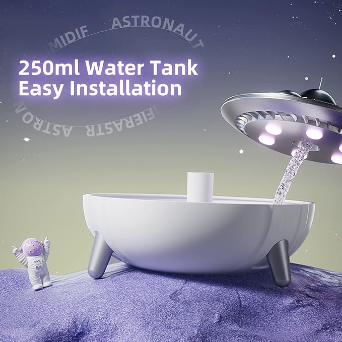 Mini USB Humidifier 250ml with 7 Colors LED Night Light, Small Humidifier for Kids, Plant, Bedroom, Office, Desk, Babies