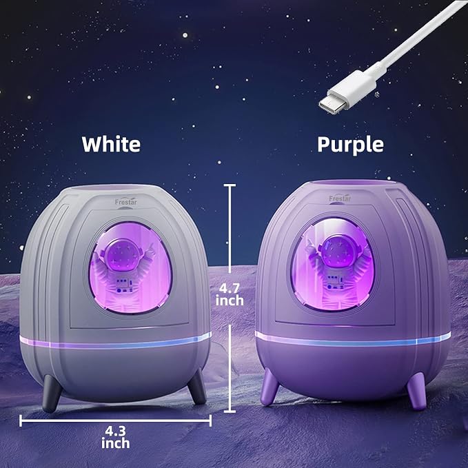 Mini USB Humidifier 250ml with 7 Colors LED Night Light, Small Humidifier for Kids, Plant, Bedroom, Office, Desk, Babies