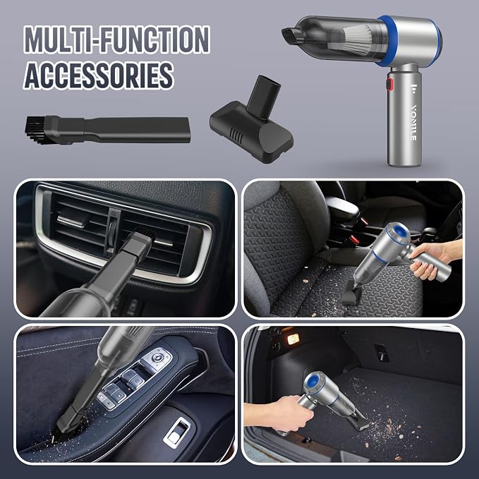 Mini Vacuum Cleaner, 2 in 1 27000PA Brushless Car Vacuum &250000RPM Air Duster 9000mAh Battery Air Blower Wireless Handheld