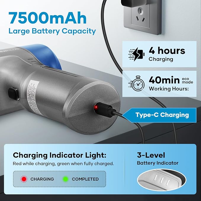 Mini Vacuum Cleaner, 3 in 1 Car Vacuum Cleaner High Power, 15000PA Powerful Suction, Air Duster, 7500mAh, Adjustable Small