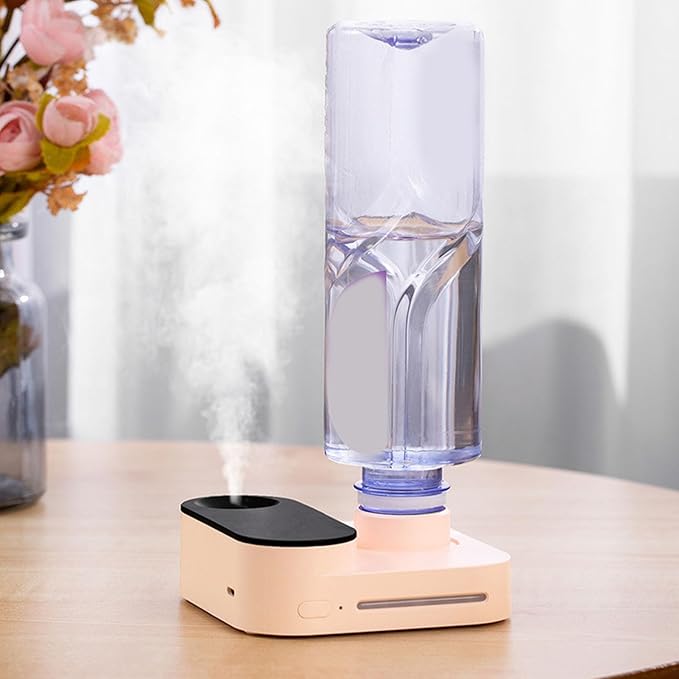 Mini Water Bottle Humidifier, Compact Size Design USB Charging Large Spray Portable Cordless Bottle Humidifier for Travel Car