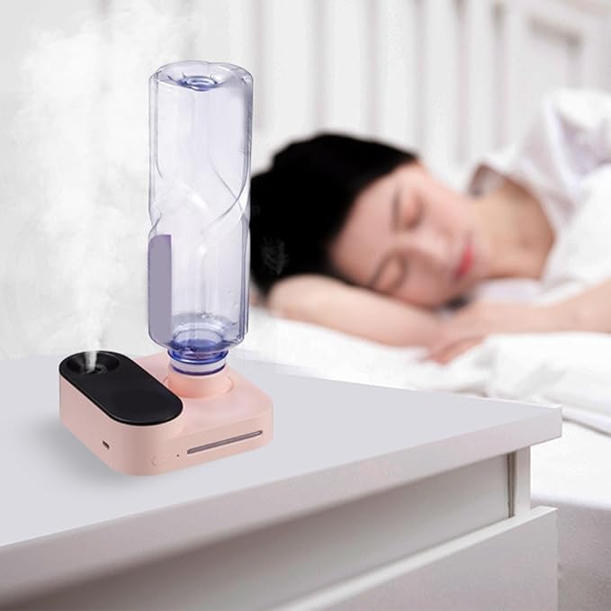 Mini Water Bottle Humidifier, Compact Size Design USB Charging Large Spray Portable Cordless Bottle Humidifier for Travel Car
