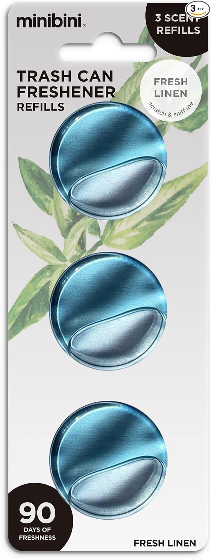 Minibini Trash Can Deodorizer and Odor Eliminator, Garbage Can Air Freshener and Odor Control Up to 30 Days, Refill Pack