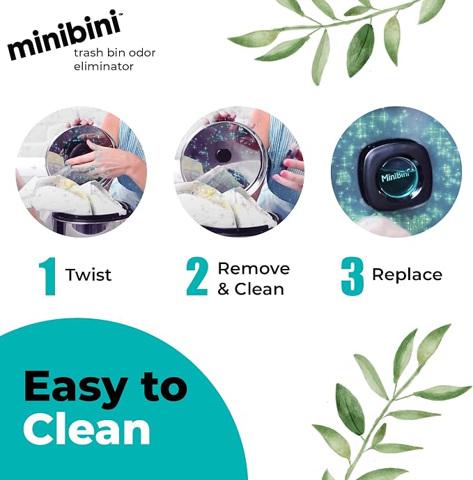 Minibini Trash Can Deodorizer and Odor Eliminator, Garbage Can Air Freshener and Odor Control Up to 30 Days, Refill Pack