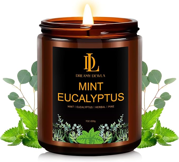 Mint Eucalyptus Candles, Mint Eucalyptus Scented Candle, Mother's Day Candle Gifts for Women, Soy Candles for Home Scented