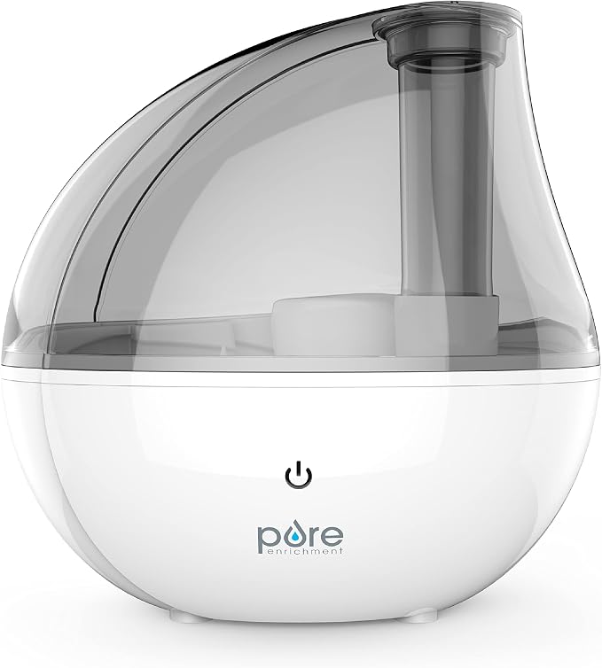 MistAire Silver Ultrasonic Cool Mist Humidifier for Bedroom, Office, Nursery & Indoor Plants - Lasts Up to 25 Hours, product