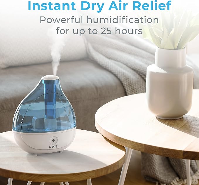MistAire Ultrasonic Cool Mist Humidifier - Quiet Air Humidifier for Bedroom, Nursery, Office, & Indoor Plants, alternate