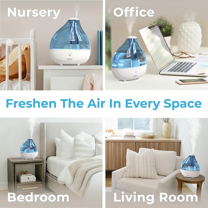 MistAire Ultrasonic Cool Mist Humidifier - Quiet Air Humidifier for Bedroom, Nursery, Office, & Indoor Plants, alternate