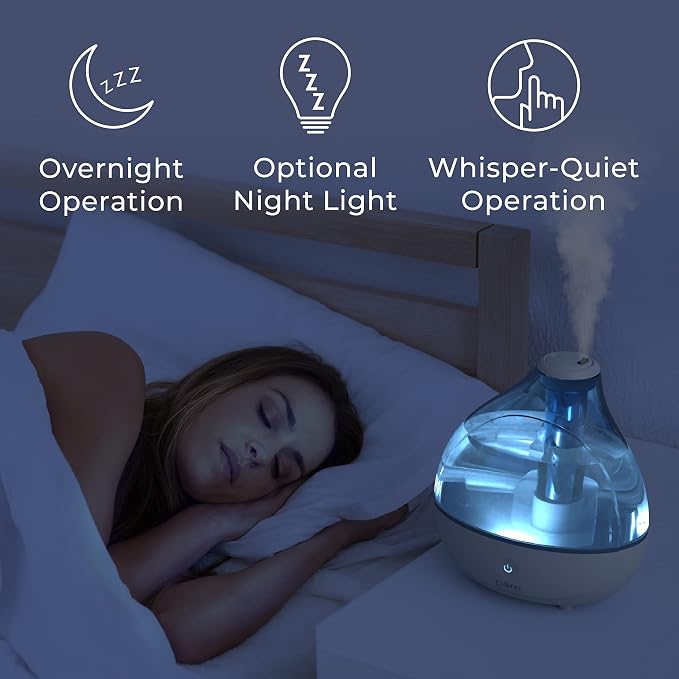 MistAire Ultrasonic Cool Mist Humidifier - Quiet Air Humidifier for Bedroom, Nursery, Office, & Indoor Plants, alternate